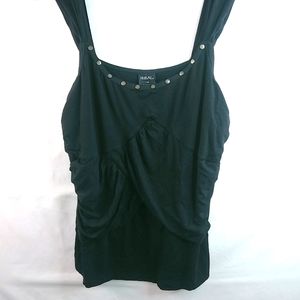 Tribal L Goth Black Studded Swag Tank Top
